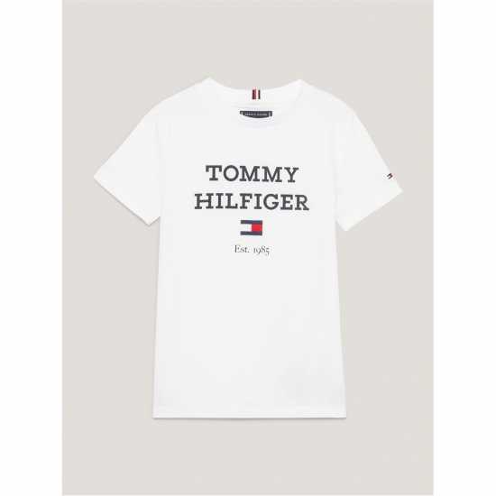 Tommy Hilfiger Oversized Logo T-Shirt Juniors Бяло 