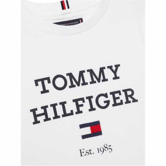 Tommy Hilfiger Oversized Logo T-Shirt Juniors Бяло 