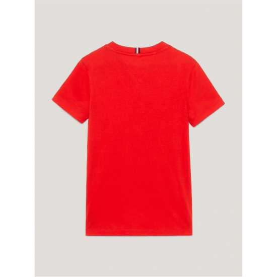 Tommy Hilfiger Oversized Logo T-Shirt Juniors Силно червено 