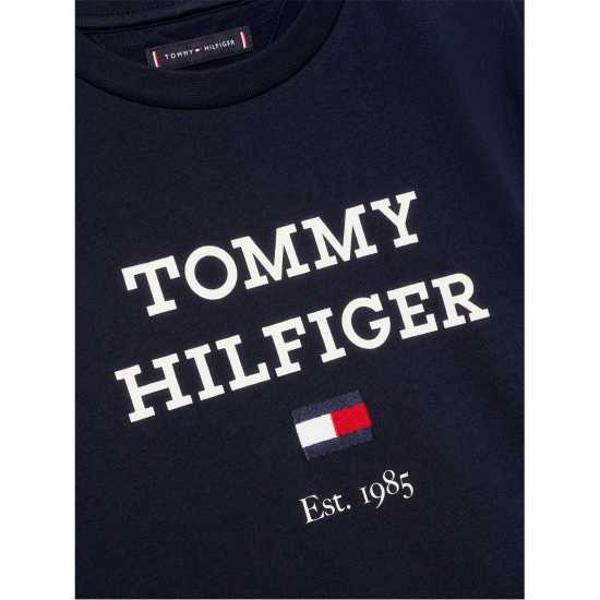 Tommy Hilfiger Oversized Logo T-Shirt Juniors Пустинно небе 