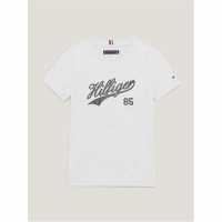 Tommy Hilfiger Script Logo T-Shirt Juniors Светло сиво 