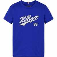 Tommy Hilfiger Script Logo T-Shirt Juniors Ултра синьо 