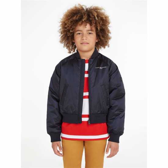 Tommy Hilfiger Пилотско Яке Junior Essential Oversized High Shine Bomber Jacket  