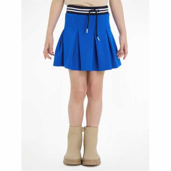 Tommy Hilfiger Knitted Monotype Pleated Mini Skirt Juniors  