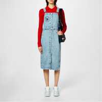 Средна Рокля Tommy Jeans Dungaree Midi Dress  