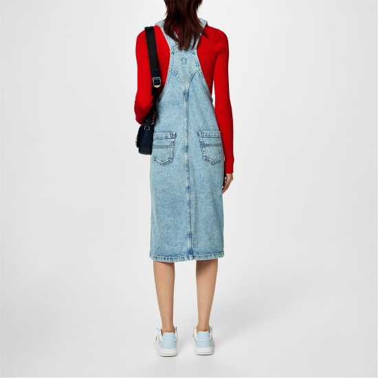 Средна Рокля Tommy Jeans Dungaree Midi Dress  