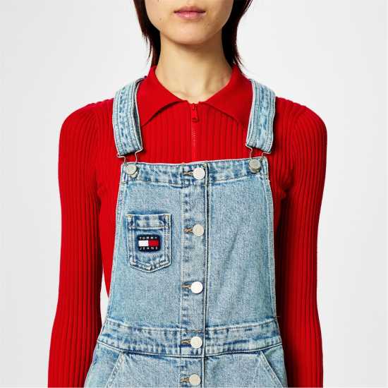 Средна Рокля Tommy Jeans Dungaree Midi Dress  