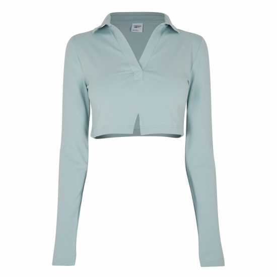 Reebok Блуза С Яка Classics Long Sleeve Polo Shirt Top Womens Сийгри Дамски тениски с яка