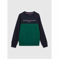 Tommy Hilfiger Essential Colourblock Sweater Juniors Подготвена зелена 