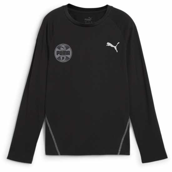 Puma Active Sports Longsleeve Tee B Gym Top Unisex Kids Черно Пума Атлетика