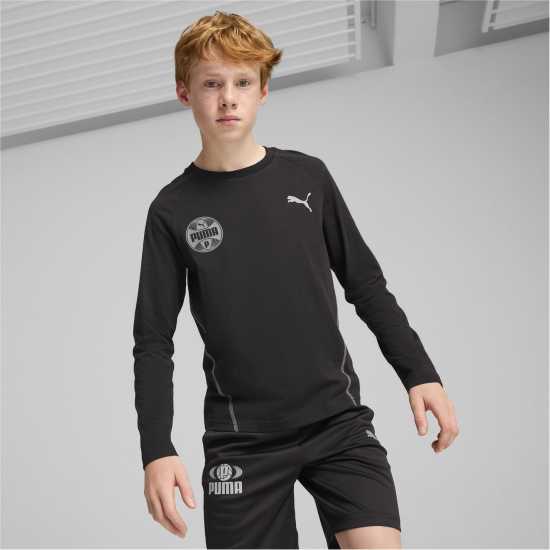 Puma Active Sports Longsleeve Tee B Gym Top Unisex Kids Черно Пума Атлетика