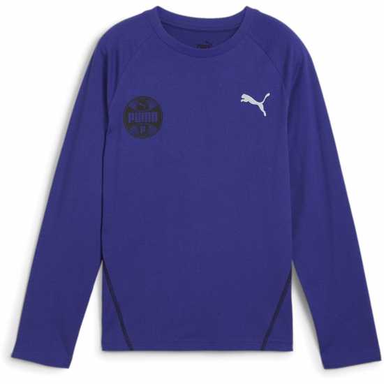 Puma Active Sports Longsleeve Tee B Gym Top Unisex Kids Лазурит Атлетика