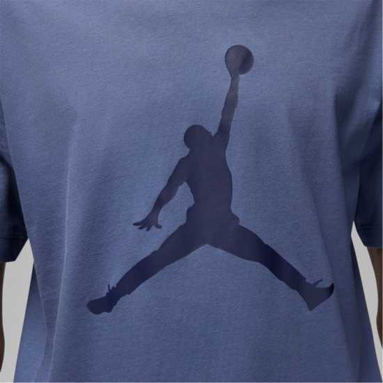 Nike Мъжка Тениска Air Jordan Big Logo T Shirt Mens Разбледено синьо Мъжки тениски с яка