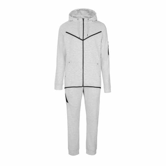 Fabric Zip Tracksuit Светло сиво Мъжки спортни екипи в две части