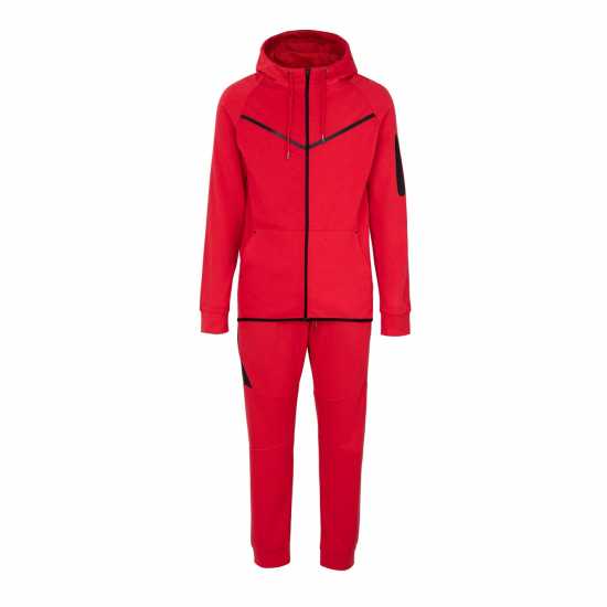 Fabric Zip Tracksuit Червено Мъжки спортни екипи в две части