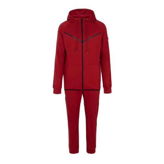 Fabric Zip Tracksuit Бордово Мъжки спортни екипи в две части