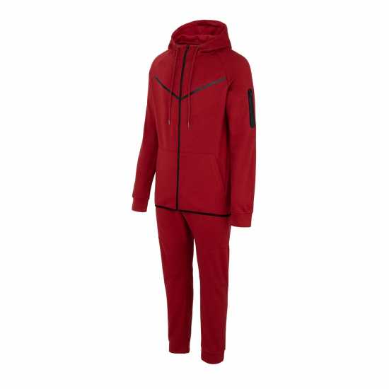 Fabric Zip Tracksuit Бордово Мъжки спортни екипи в две части