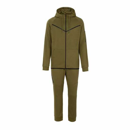 Fabric Zip Tracksuit Олива Мъжки спортни екипи в две части