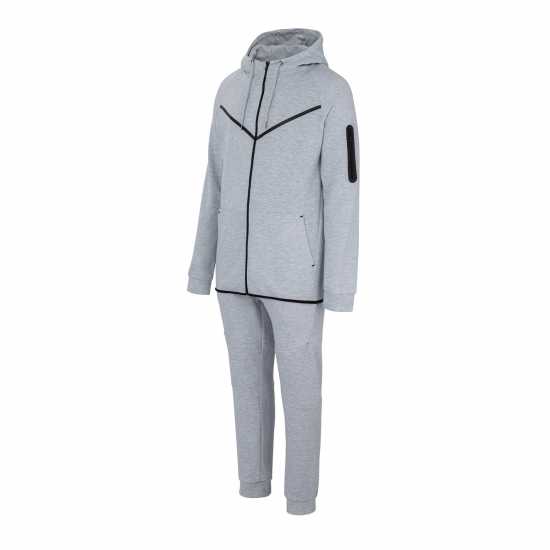 Fabric Zip Tracksuit Тъмно сиво Мъжки спортни екипи в две части