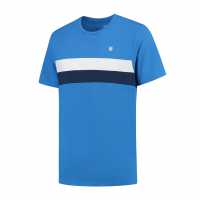 K Swiss Мъжка Риза Core Team Striped Crewneck T-Shirt Mens Френско синьо Мъжки тениски с яка