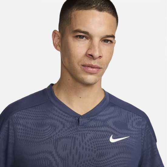 Nike Slam Men's Dri-FIT Tennis Top TH син/бял Мъжки тениски с яка