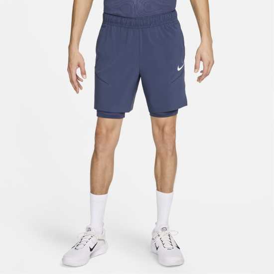 Nike Slam Men's Dri-FIT Tennis Shorts Синьо / Бяло Мъжко тенис облекло