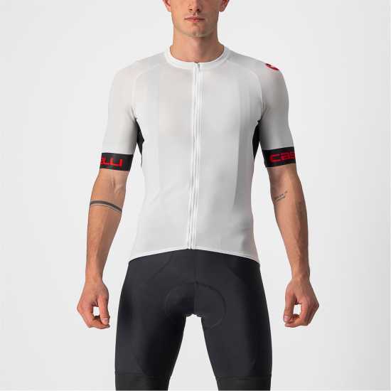 Castelli Entrata Vi Short Sleeve Jersey Слонова кост/Черно Мъжки тениски с яка