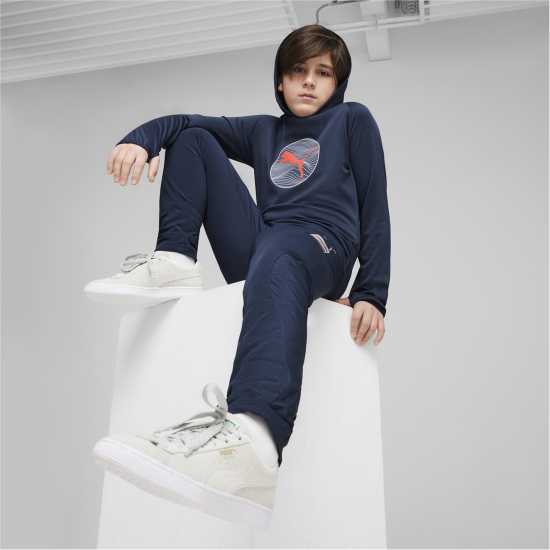 Puma Active Sports Poly Hoodie B Hoody Unisex Kids Морска синьо 