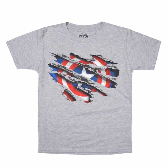 Marvel Comics Captain America T-Shirt Капитан Америка Трн Детски тениски и фланелки