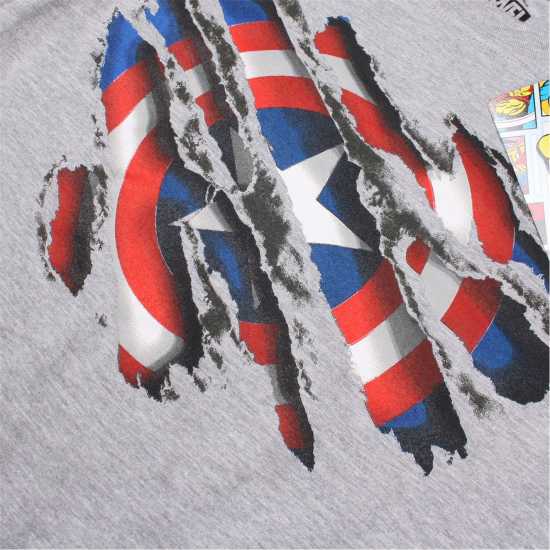 Marvel Comics Captain America T-Shirt Капитан Америка Трн Детски тениски и фланелки