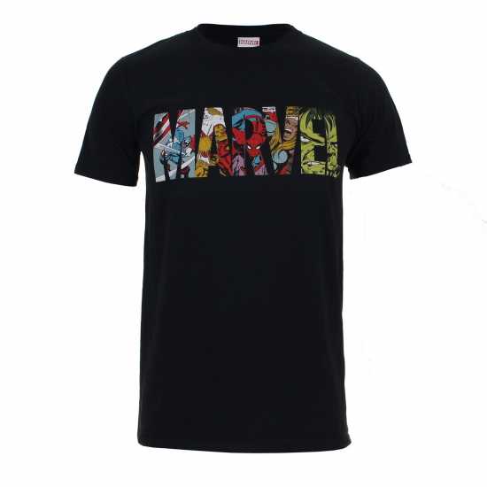 Marvel Comics Comic Strip Logo T-Shirt Чудо Мъжки тениски с яка