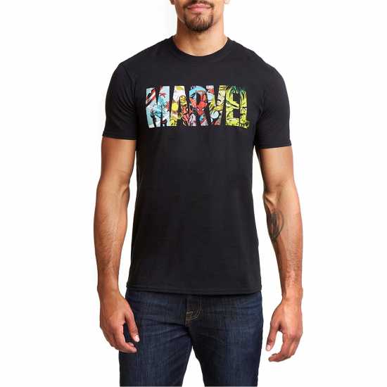 Marvel Comics Comic Strip Logo T-Shirt Чудо Мъжки тениски с яка