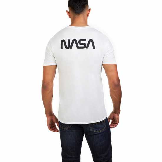 Nasa Circle Logo T-Shirt Бяло Мъжко облекло за едри хора