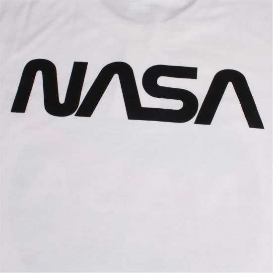 Nasa Circle Logo T-Shirt Бяло Мъжко облекло за едри хора