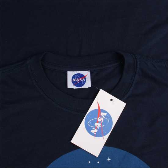 Nasa Circle Logo T-Shirt Синьо Мъжко облекло за едри хора