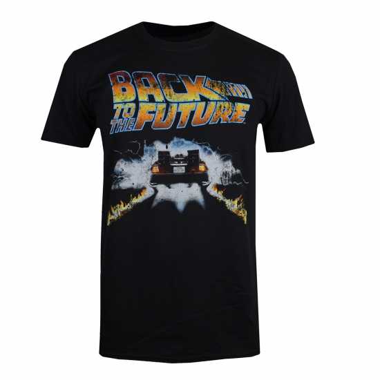 Back To The Future T-Shirt Черно Мъжки тениски с яка