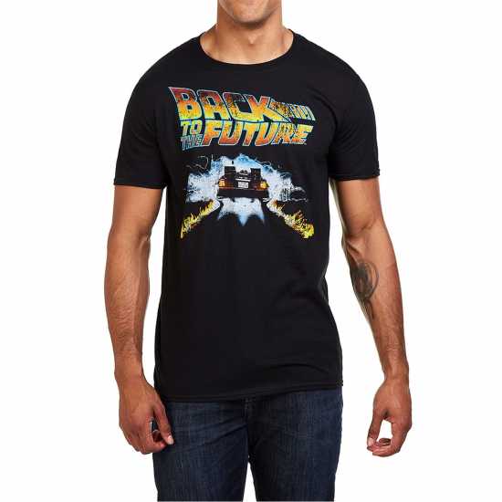 Back To The Future T-Shirt Черно Мъжки тениски с яка