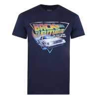 Back To The Future T-Shirt Морска синьо Мъжки тениски с яка