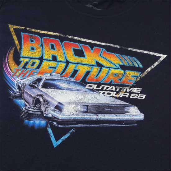 Back To The Future T-Shirt Морска синьо Мъжки тениски с яка