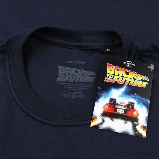 Back To The Future T-Shirt Морска синьо Мъжки тениски с яка