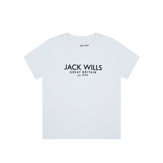 Jack Wills Carnaby Tee  Jn43 Бяло Детски тениски и фланелки