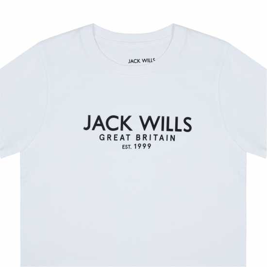 Jack Wills Carnaby Tee  Jn43 Бяло Детски тениски и фланелки