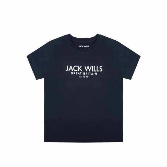 Jack Wills Carnaby Tee  Jn43 Морска синьо Детски тениски и фланелки