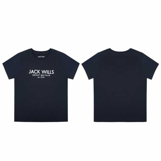 Jack Wills Carnaby Tee  Jn43 Морска синьо Детски тениски и фланелки