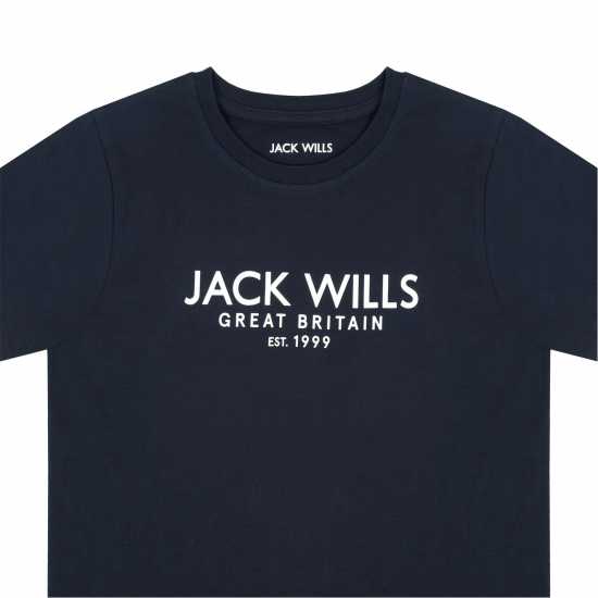 Jack Wills Carnaby Tee  Jn43 Морска синьо Детски тениски и фланелки