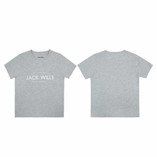 Jack Wills Forstal Tee Jn43 Сиво M Детски тениски и фланелки