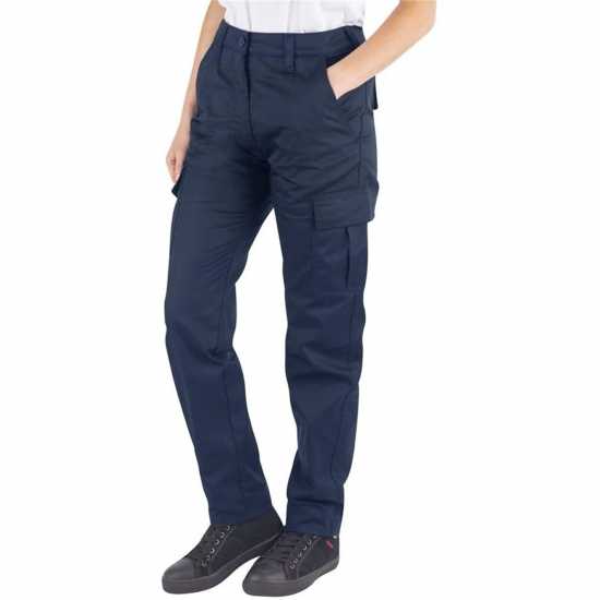 Lee Cooper Дамски Карго Панталон Multi Pocket Combat Classic Work Cargo Trousers Ladies Морска синьо Работни панталони