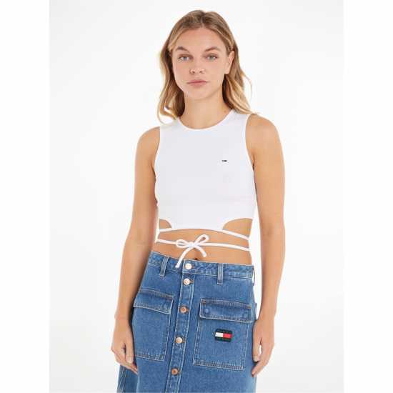 Tommy Jeans Tjw Ultr Crp Tie Top  Womens