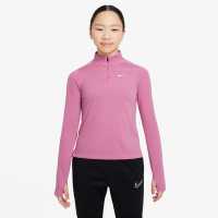 Nike Older Girls Dri-Fit Long Sleeve Half Zip Фламинго Розово Детски тениски и фланелки