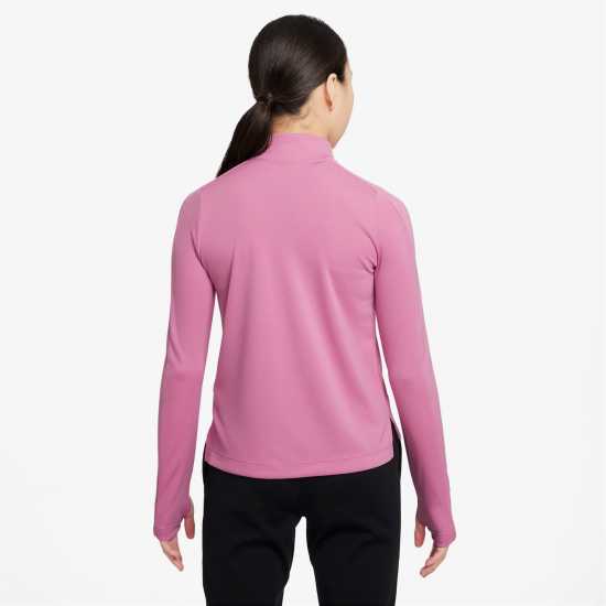 Nike Older Girls Dri-Fit Long Sleeve Half Zip Фламинго Розово Детски тениски и фланелки